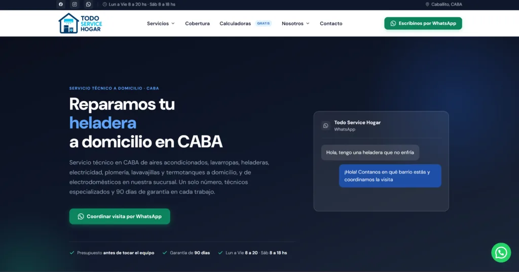 Todo Service Hogar hero section