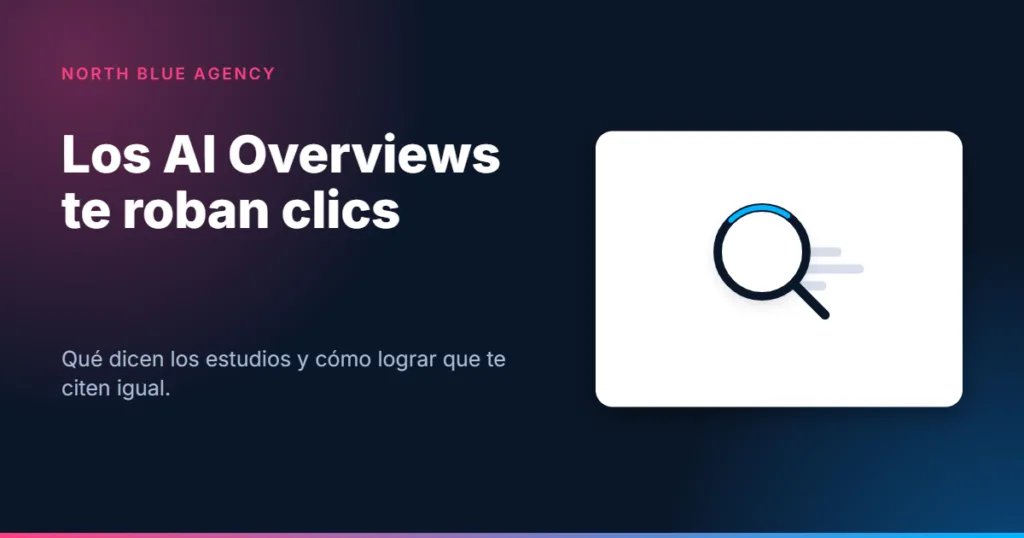 Tarjeta North Blue Agency: Los AI Overviews te roban clics