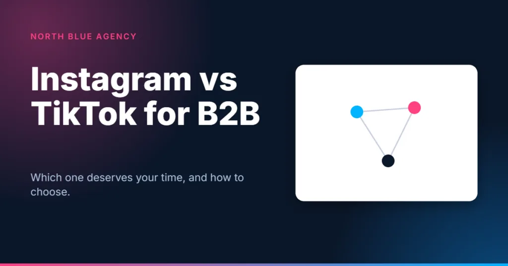 North Blue Agency card: Instagram vs TikTok for B2B