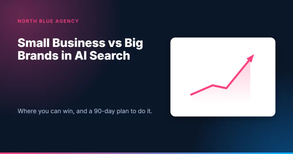 North Blue Agency card: Small Business vs Big Brands in AI Search
