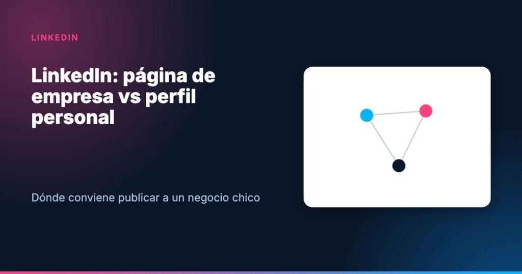 Tarjeta: LinkedIn página de empresa vs perfil personal